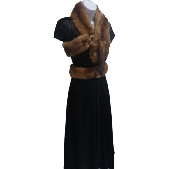 SOLD Vintage 40s Mink Wrap Stole Brown 4 Pelts EUC - Picture 4 of 8